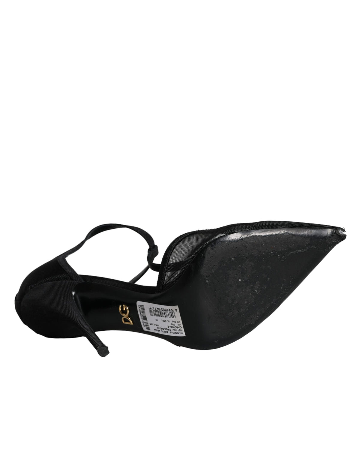 Dolce & Gabbana Black Mesh T-strap Stiletto High Heels