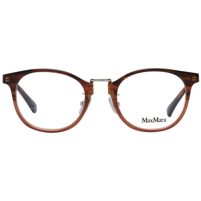 Max Mara Brown Women Glasses Frame - Chic Round Eyewear