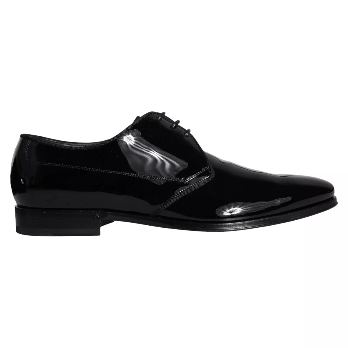 Dolce & Gabbana Black Calfskin Leather Derby Dress Shoes for Men