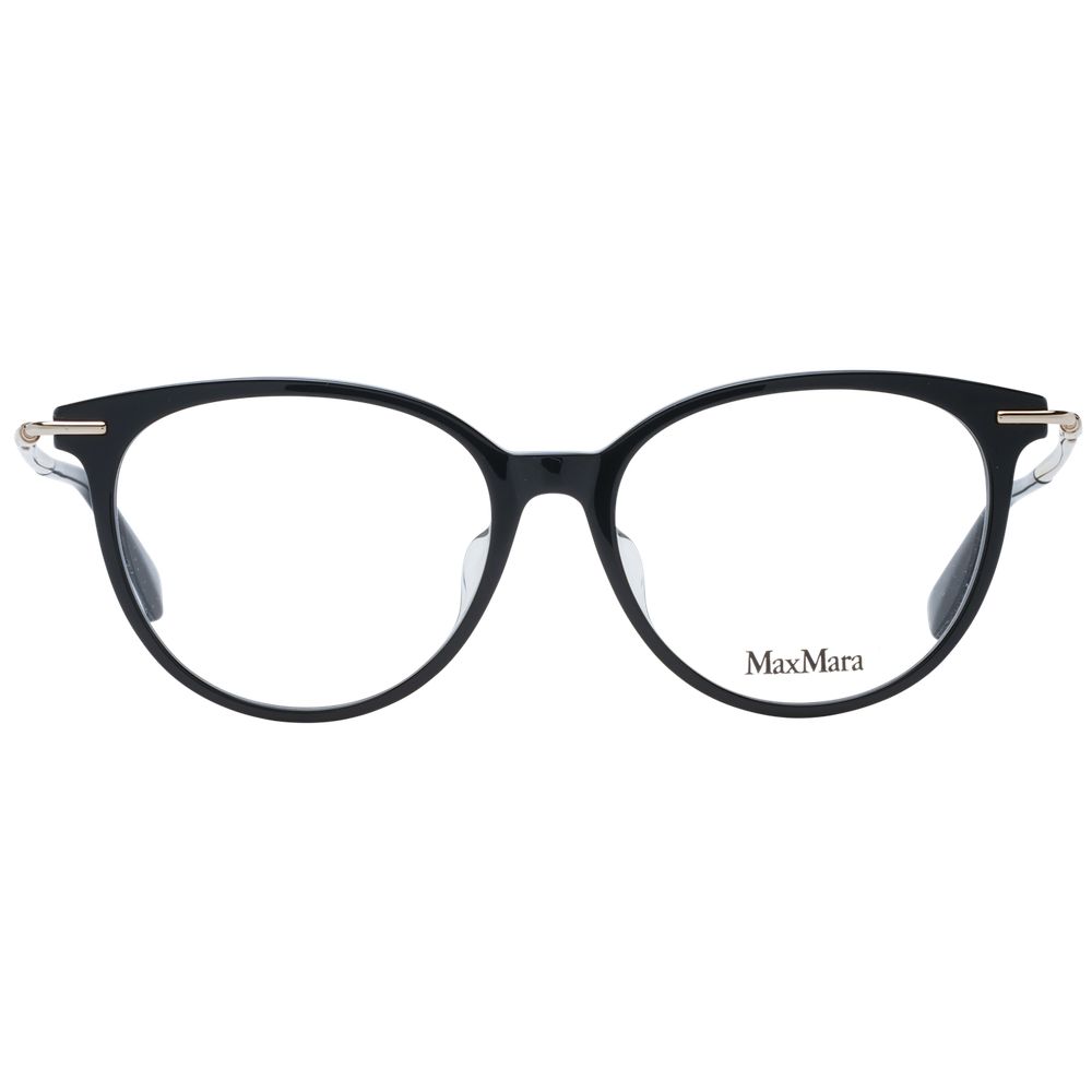Max Mara Black Women Glasses Frame - Elegant Round Design
