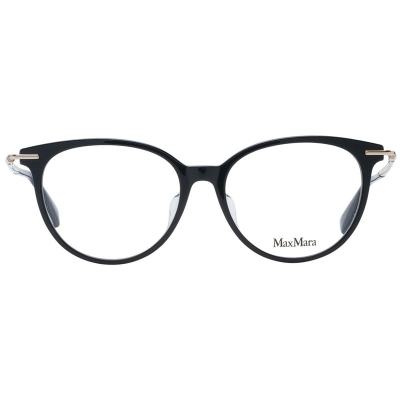 Max Mara Black Women Glasses Frame - Elegant Round Design