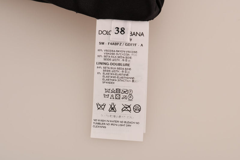 Jupe trapèze en soie imprimée léopard marron Dolce &amp; Gabbana