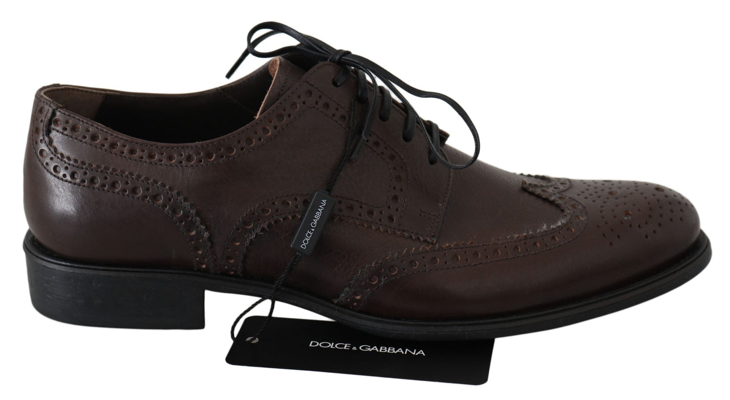 Chaussures de ville derby brogue en cuir marron de Dolce &amp; Gabbana