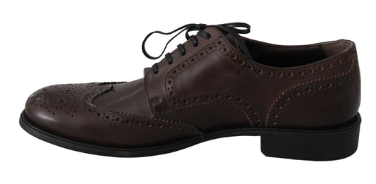 Chaussures de ville derby brogue en cuir marron de Dolce &amp; Gabbana