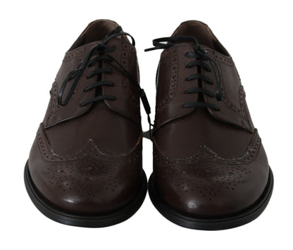 Chaussures de ville derby brogue en cuir marron de Dolce &amp; Gabbana