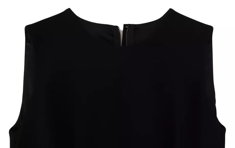 Dolce & Gabbana Black Sheath Flare Viscose Dress