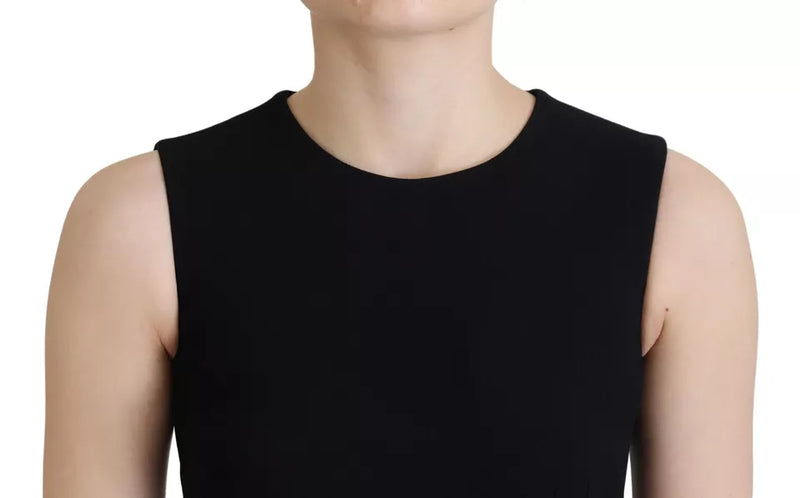 Dolce & Gabbana Black Sheath Flare Viscose Dress