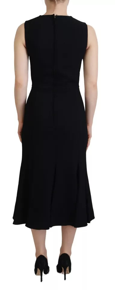 Dolce & Gabbana Black Sheath Flare Viscose Dress