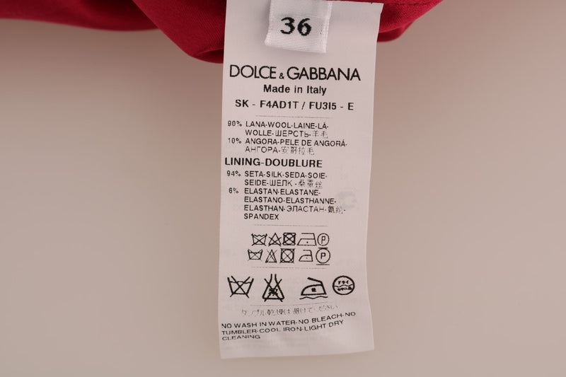 Jupe trapèze longue en laine rose Dolce &amp; Gabbana