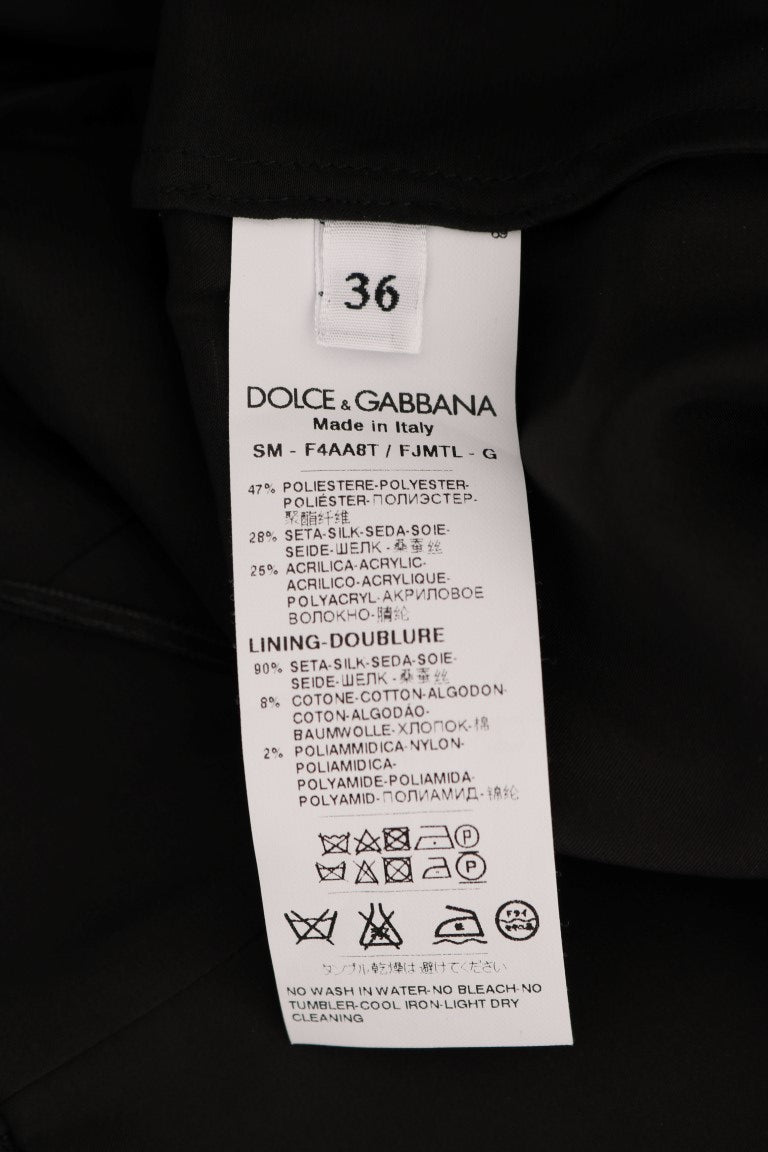 Jupe trapèze Dolce &amp; Gabbana en soie jacquard noire à motif floral
