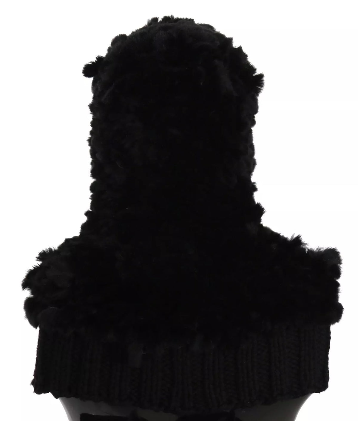Dolce & Gabbana Écharpe à Capuche en Fourrure de Renard Argenté et Cachemire Noir