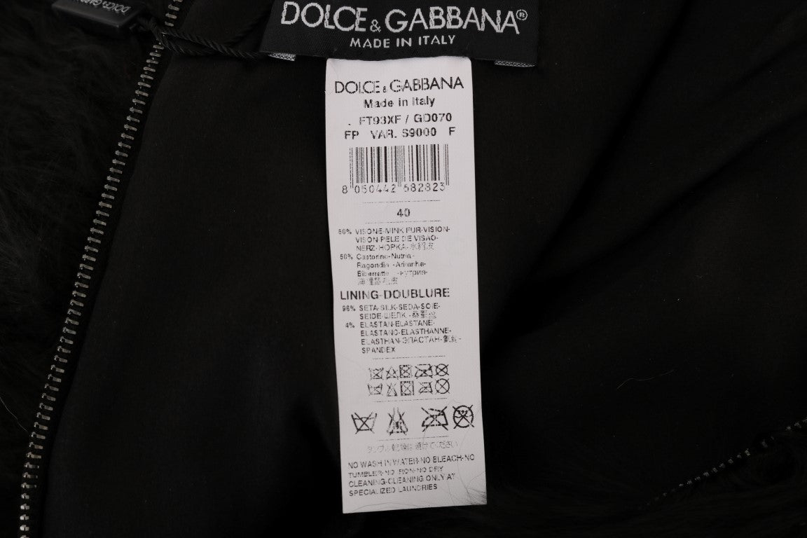 Mini-short en vison noir Dolce &amp; Gabbana