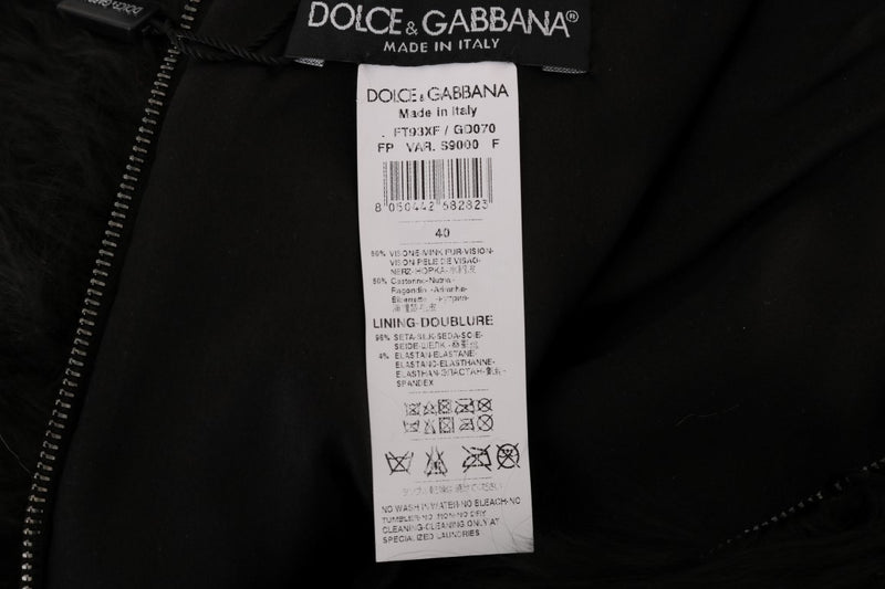 Mini-short en vison noir Dolce &amp; Gabbana