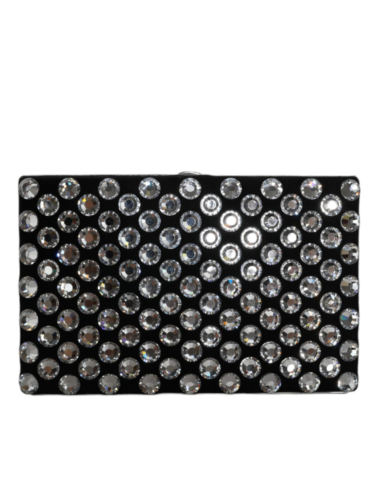 Dolce & Gabbana Black Velvet Crystal Clutch Evening Bag