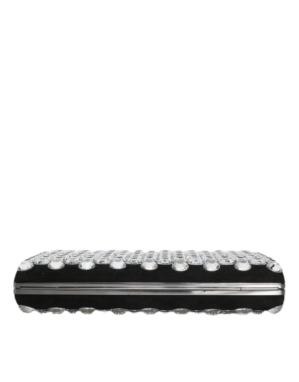 Dolce & Gabbana Black Velvet Crystal Clutch Evening Bag