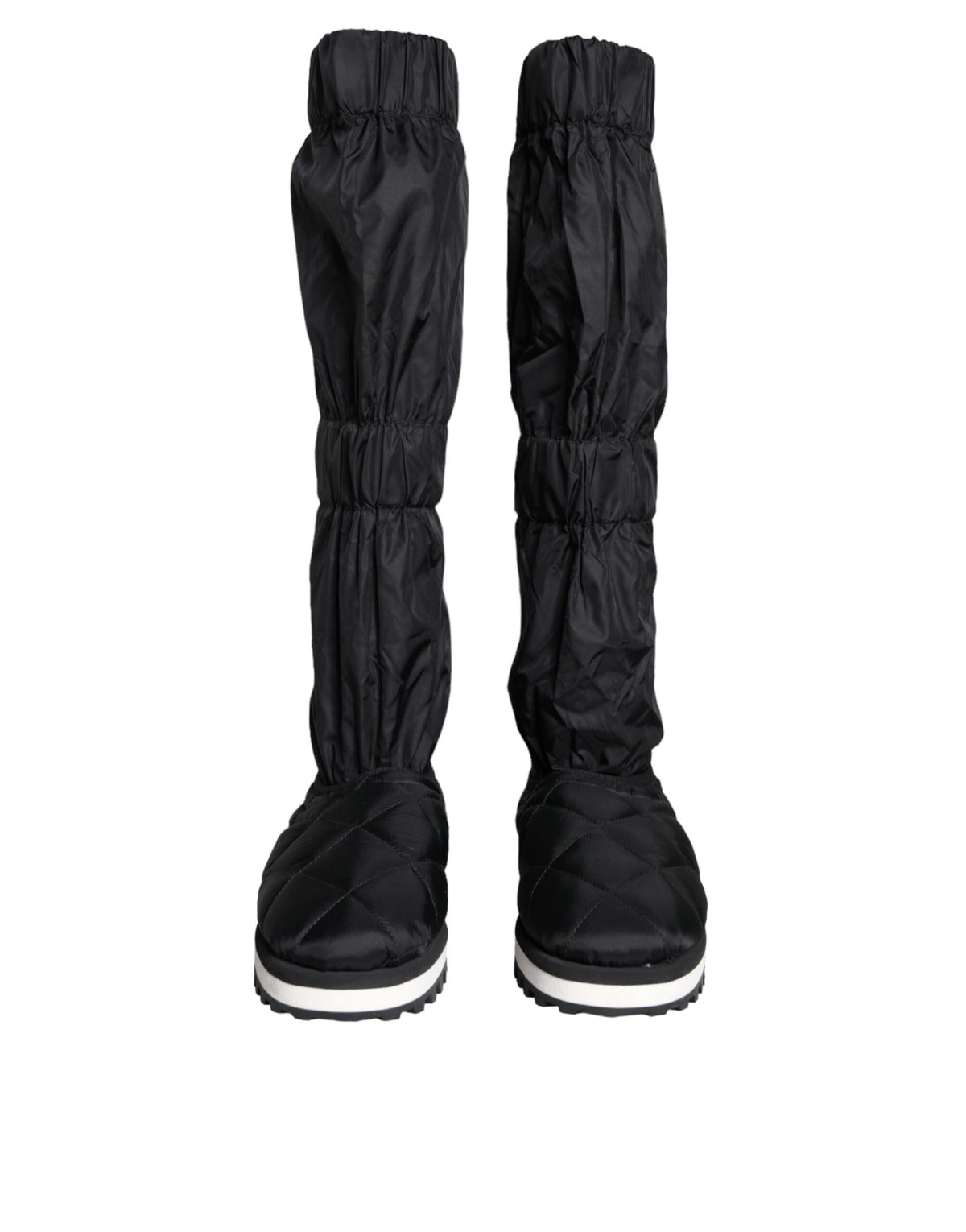 Dolce & Gabbana Black Quilted High Top Boots Sneakers