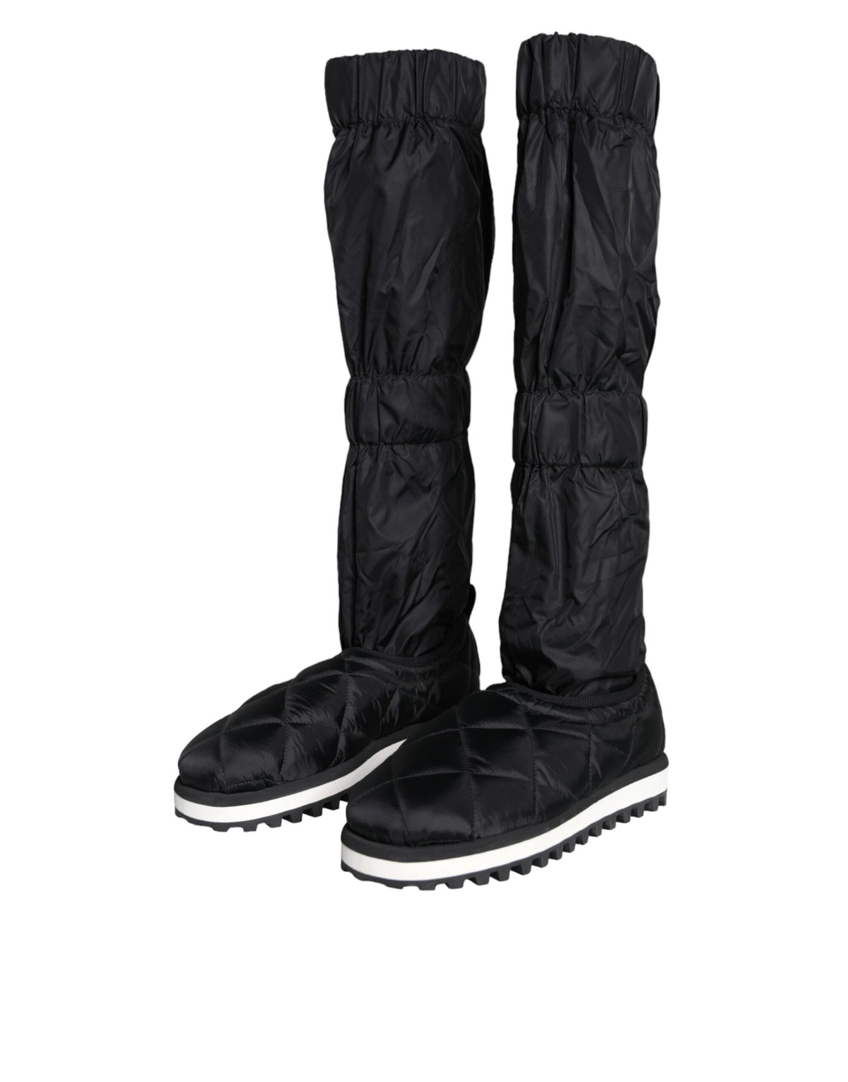 Dolce & Gabbana Black Quilted High Top Boots Sneakers