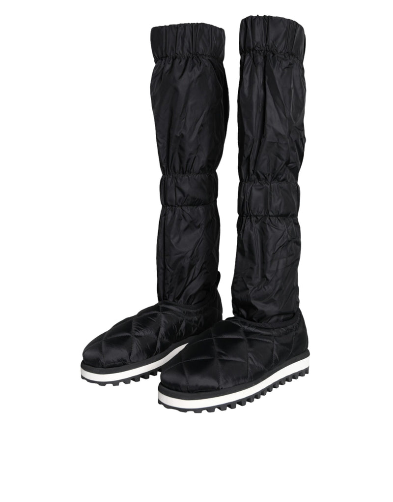 Dolce & Gabbana Black Quilted High Top Boots Sneakers