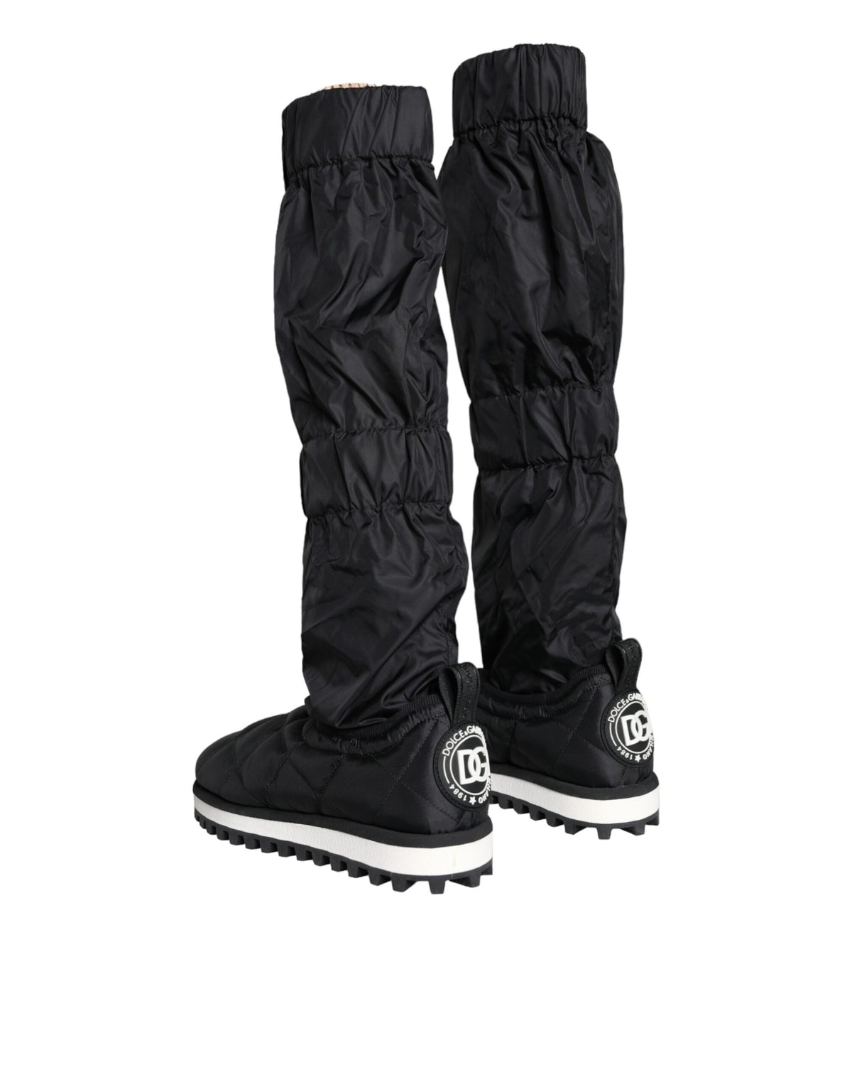 Dolce & Gabbana Black Quilted High Top Boots Sneakers