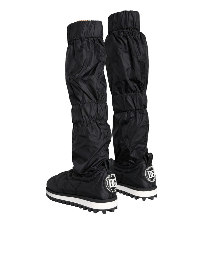 Dolce & Gabbana Black Quilted High Top Boots Sneakers