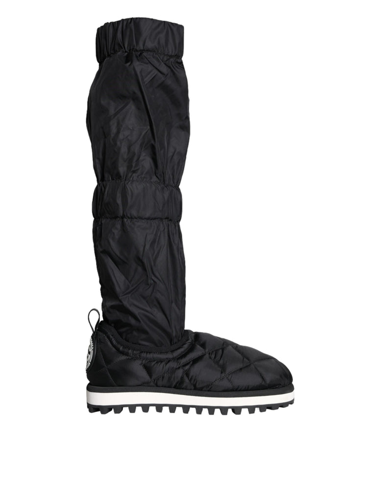 Dolce & Gabbana Black Quilted High Top Boots Sneakers