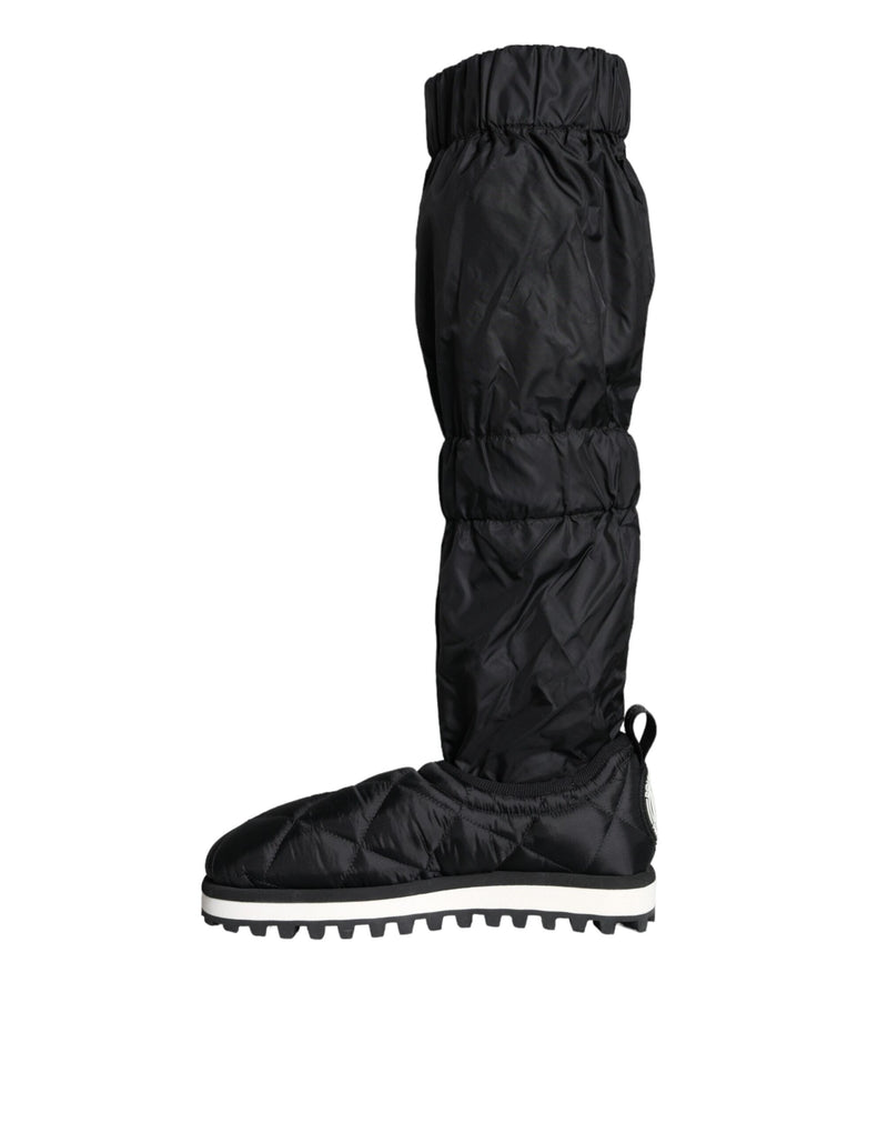 Dolce & Gabbana Black Quilted High Top Boots Sneakers