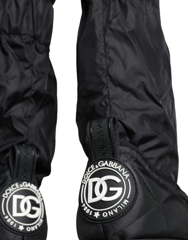 Dolce & Gabbana Black Quilted High Top Boots Sneakers