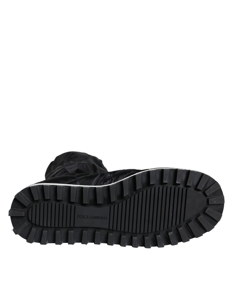 Dolce & Gabbana Black Quilted High Top Boots Sneakers