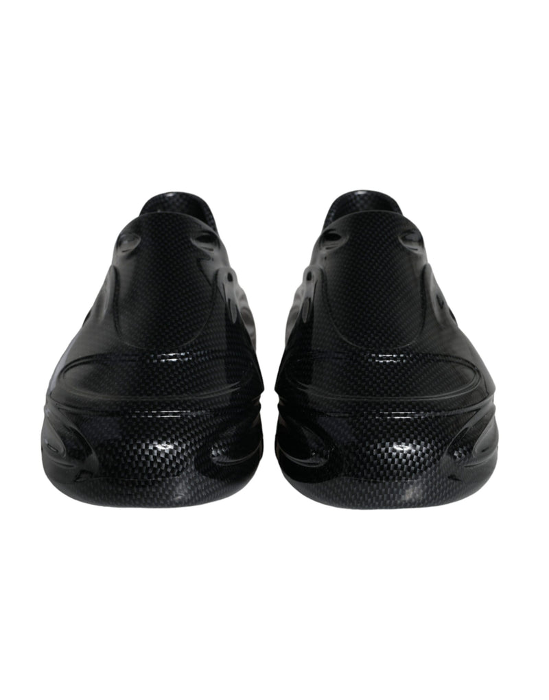 Dolce & Gabbana Black Foiled Rubber Toy Low Top Sneakers
