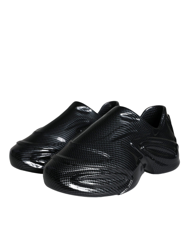 Dolce & Gabbana Black Foiled Rubber Toy Low Top Sneakers