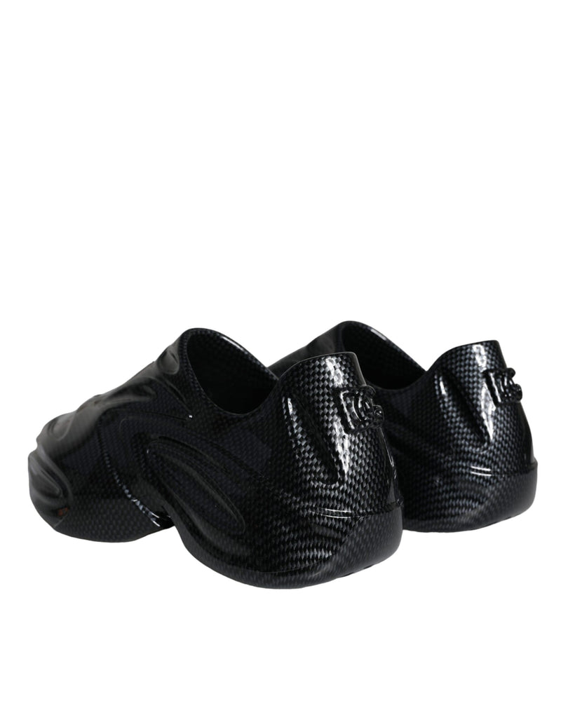 Dolce & Gabbana Black Foiled Rubber Toy Low Top Sneakers