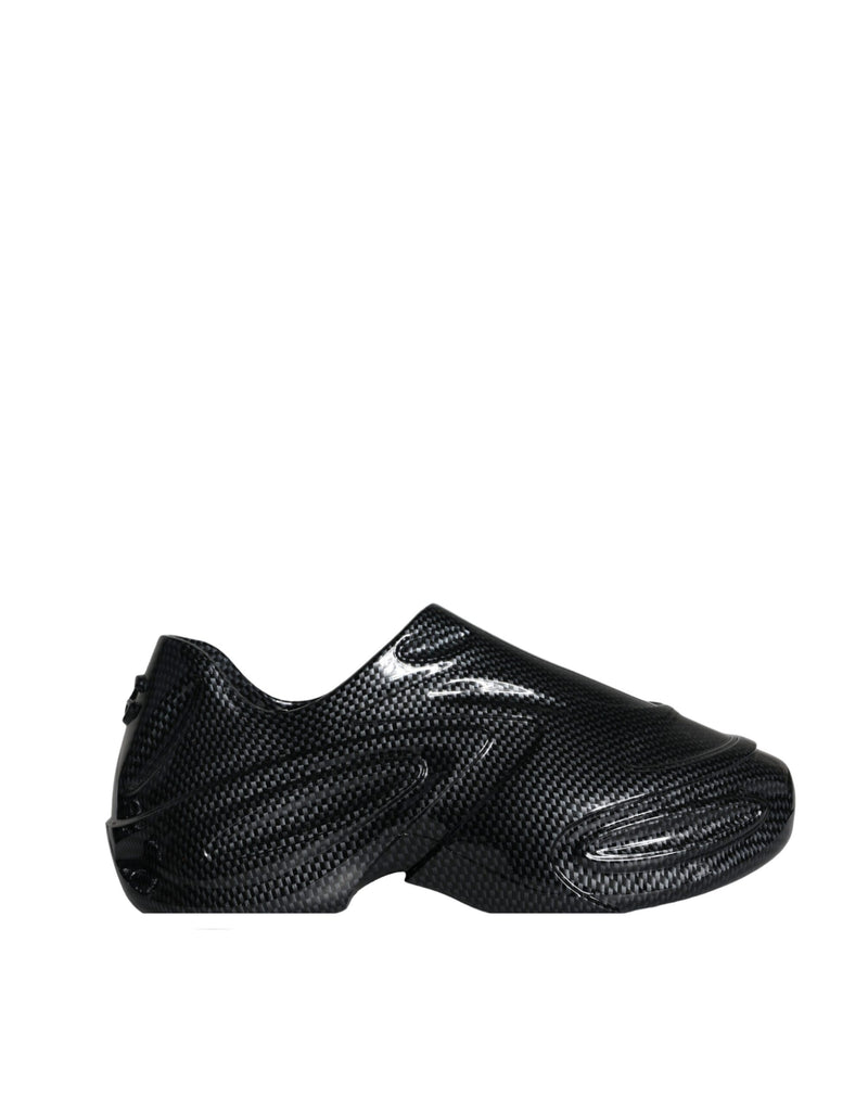 Dolce & Gabbana Black Foiled Rubber Toy Low Top Sneakers