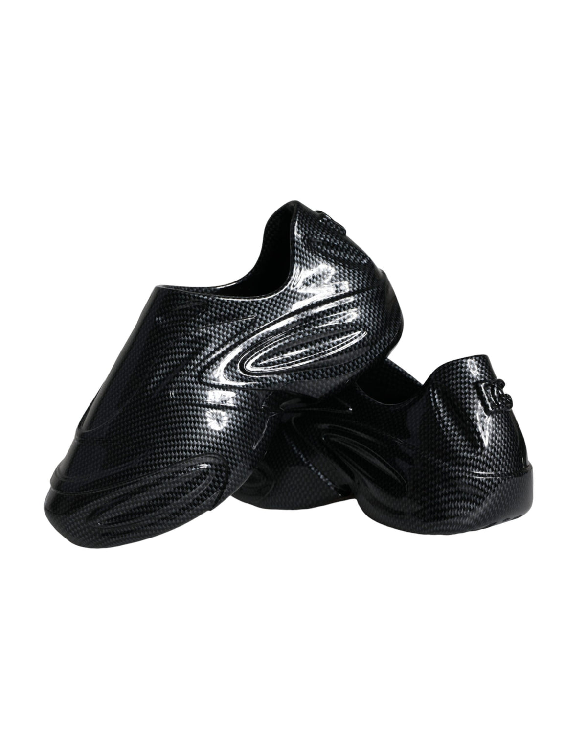 Dolce & Gabbana Black Foiled Rubber Toy Low Top Sneakers