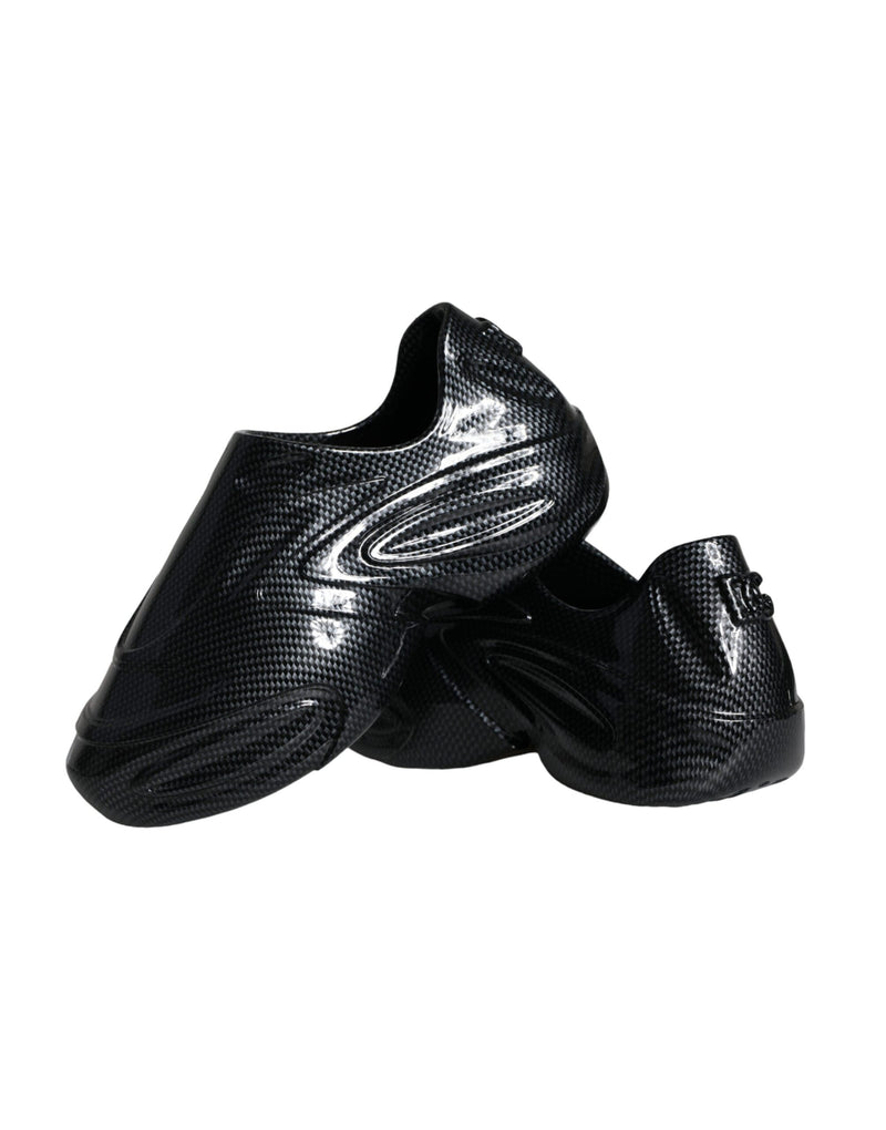 Dolce & Gabbana Black Foiled Rubber Toy Low Top Sneakers