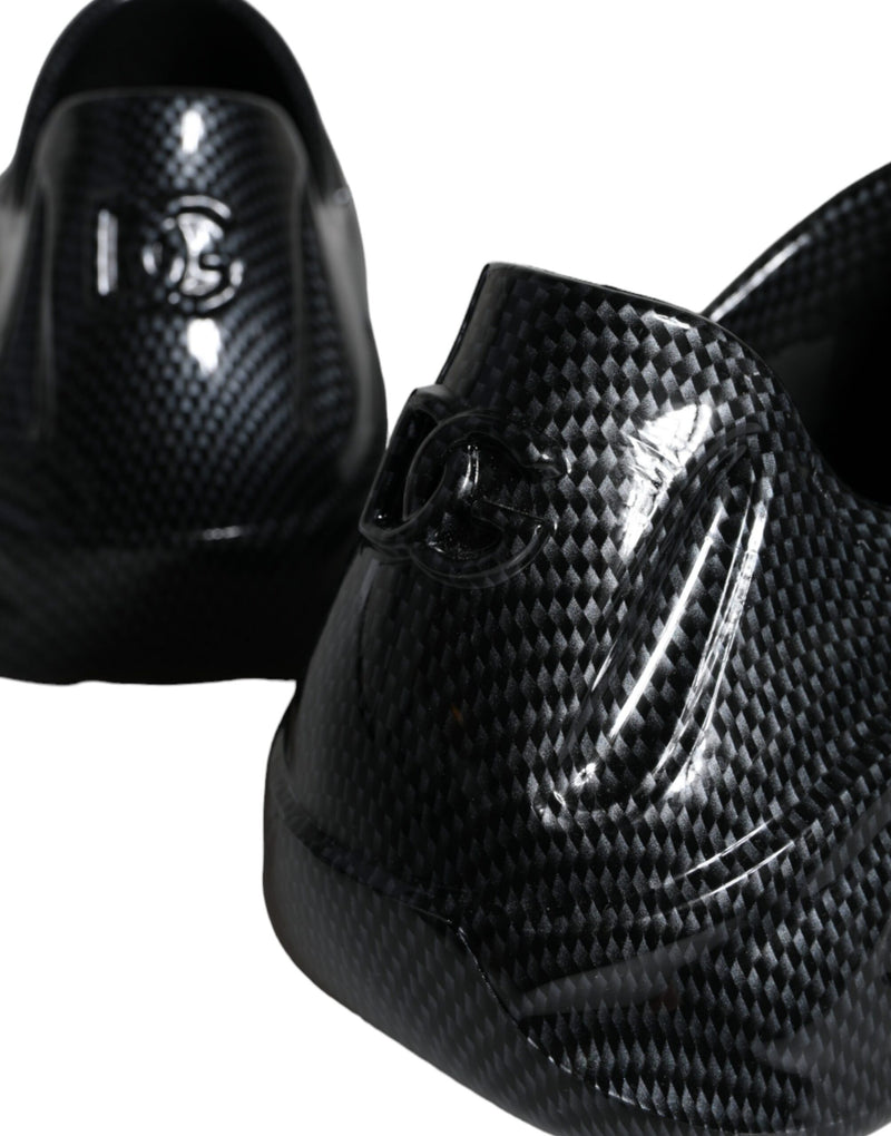 Dolce & Gabbana Black Foiled Rubber Toy Low Top Sneakers