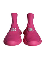 Dolce & Gabbana Pink Logo Print Slip On Socks Sneakers
