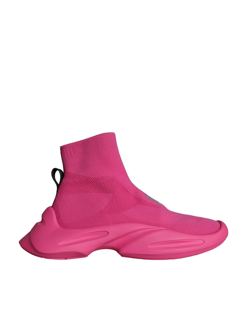 Dolce & Gabbana Pink Logo Print Slip On Socks Sneakers