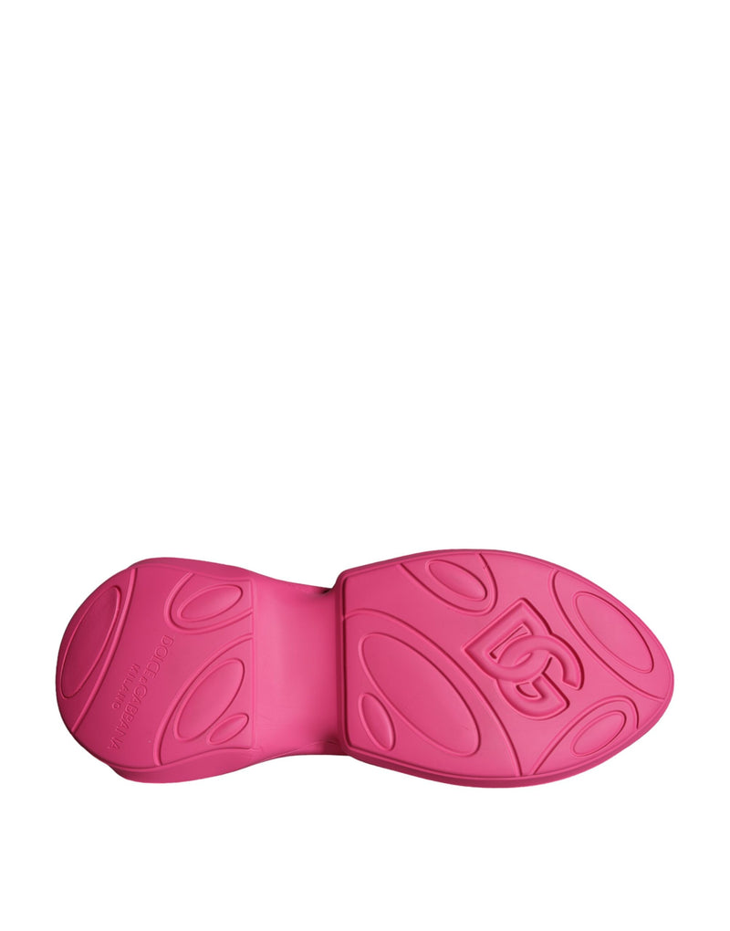 Dolce & Gabbana Pink Logo Print Slip On Socks Sneakers