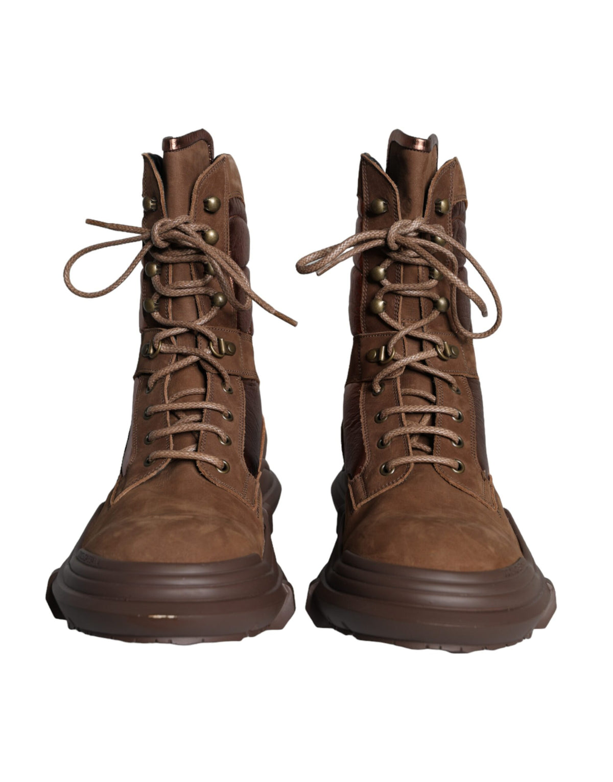 Dolce & Gabbana Brown Suede Leather Military Combat Boots
