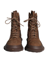 Dolce & Gabbana Brown Suede Leather Military Combat Boots