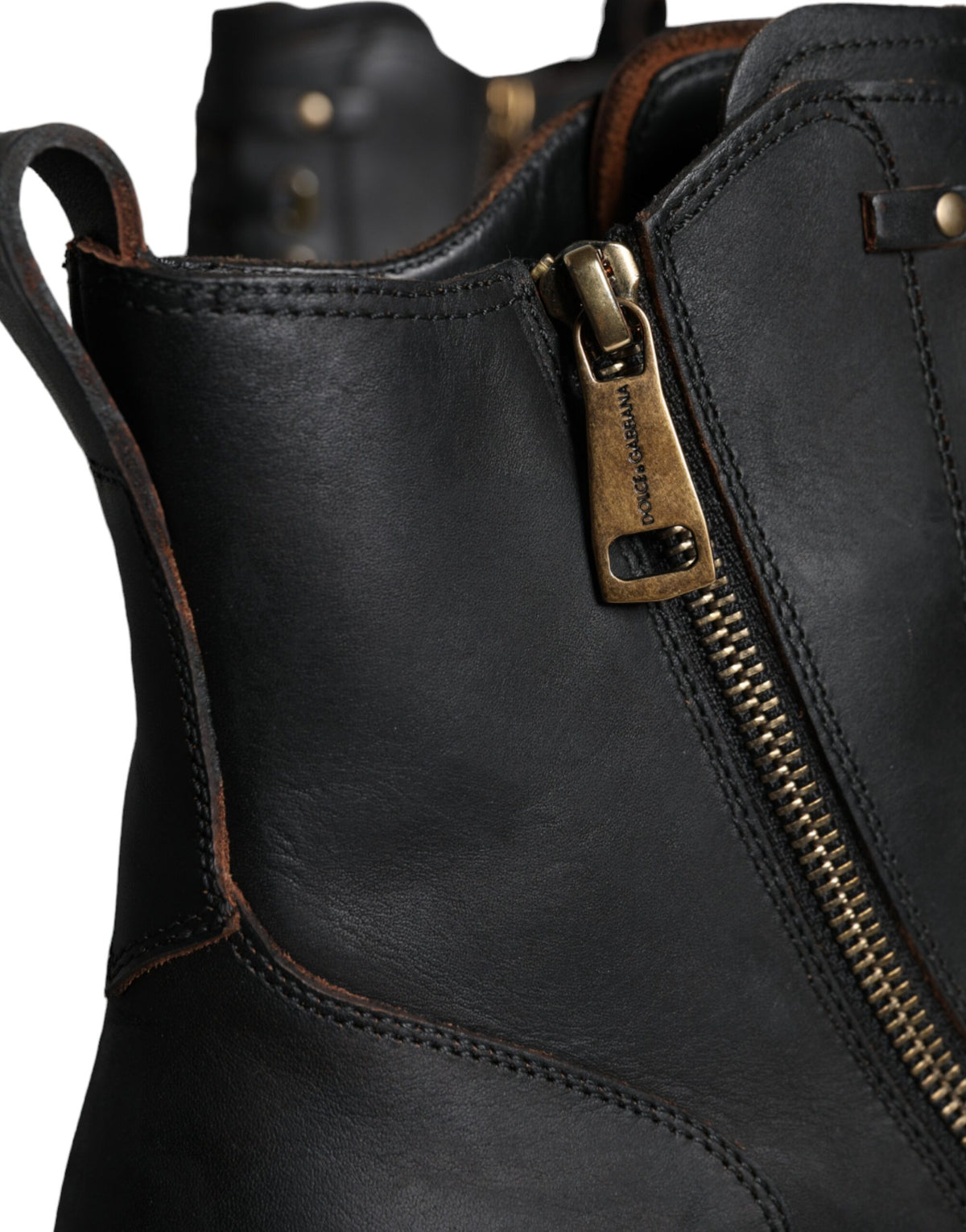 Dolce & Gabbana Bottes Noires à Lacets Mi-Mollet pour Homme
