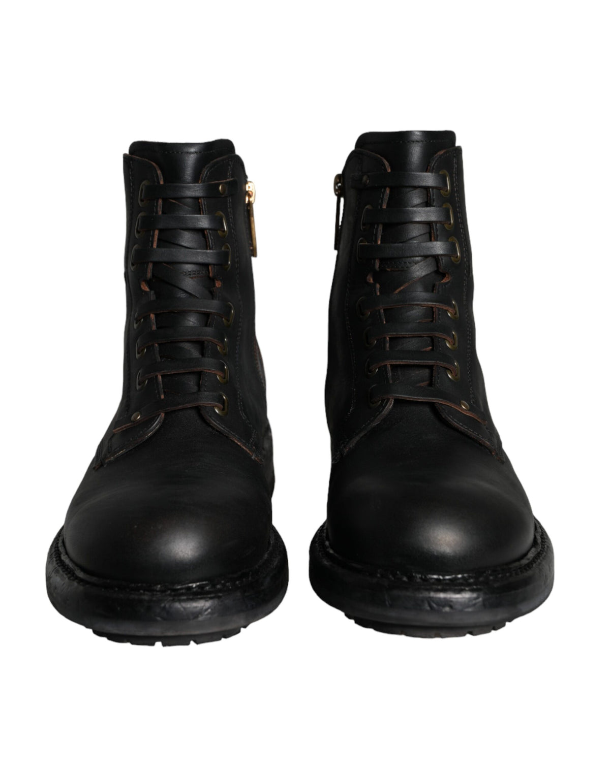 Dolce & Gabbana Bottes Mi-Mollet Lacées Noires pour Homme