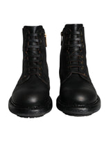 Dolce & Gabbana Bottes Mi-Mollet Lacées Noires pour Homme