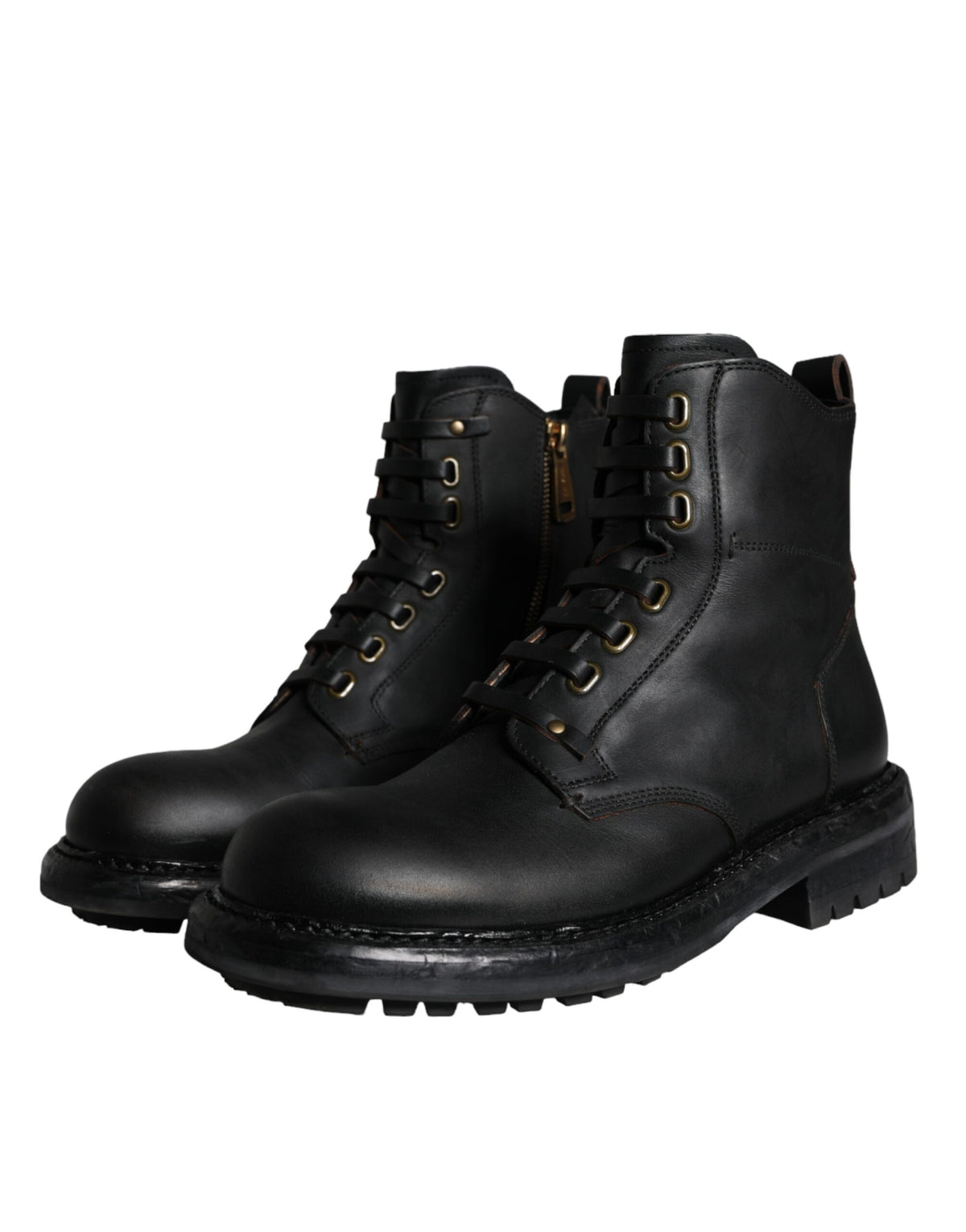 Dolce & Gabbana Bottes Mi-Mollet Lacées Noires pour Homme