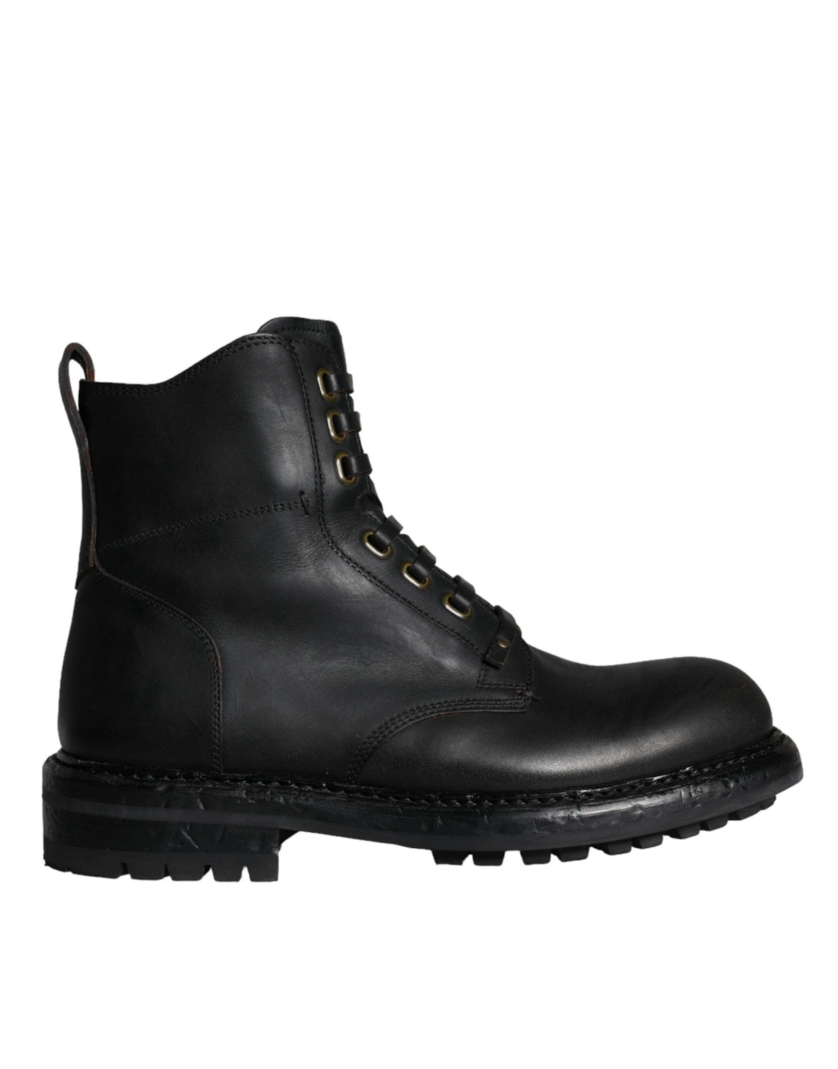 Dolce & Gabbana Bottes Mi-Mollet Lacées Noires pour Homme