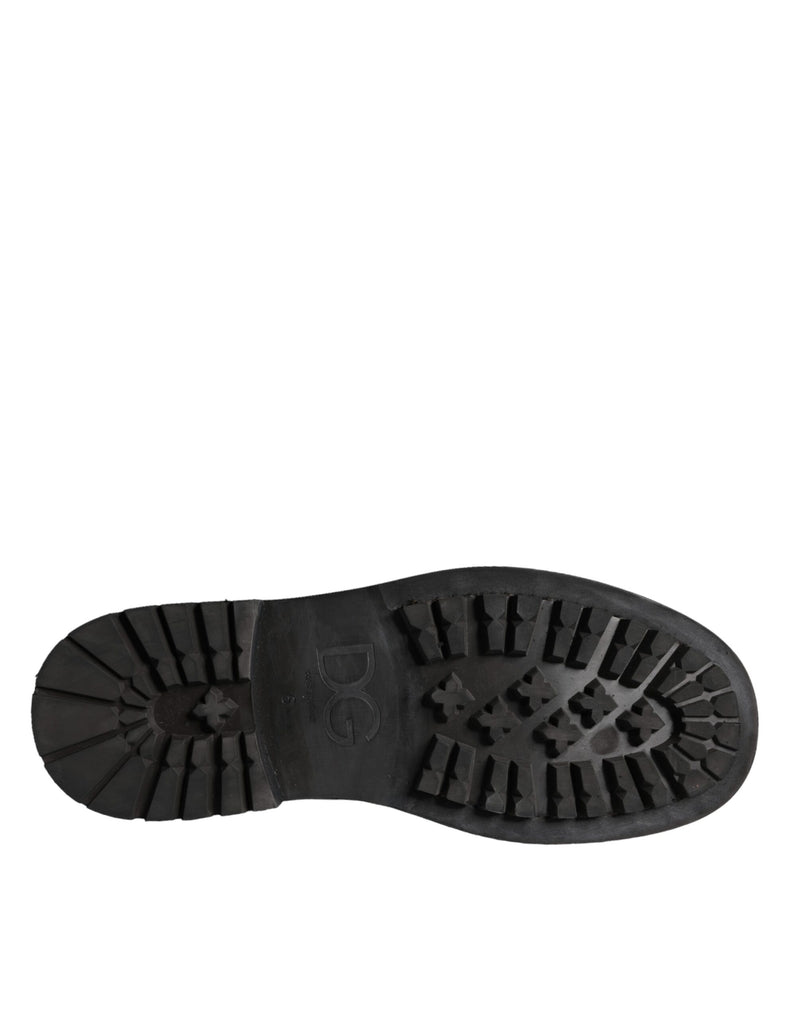 Dolce & Gabbana Bottes Mi-Mollet Lacées Noires pour Homme
