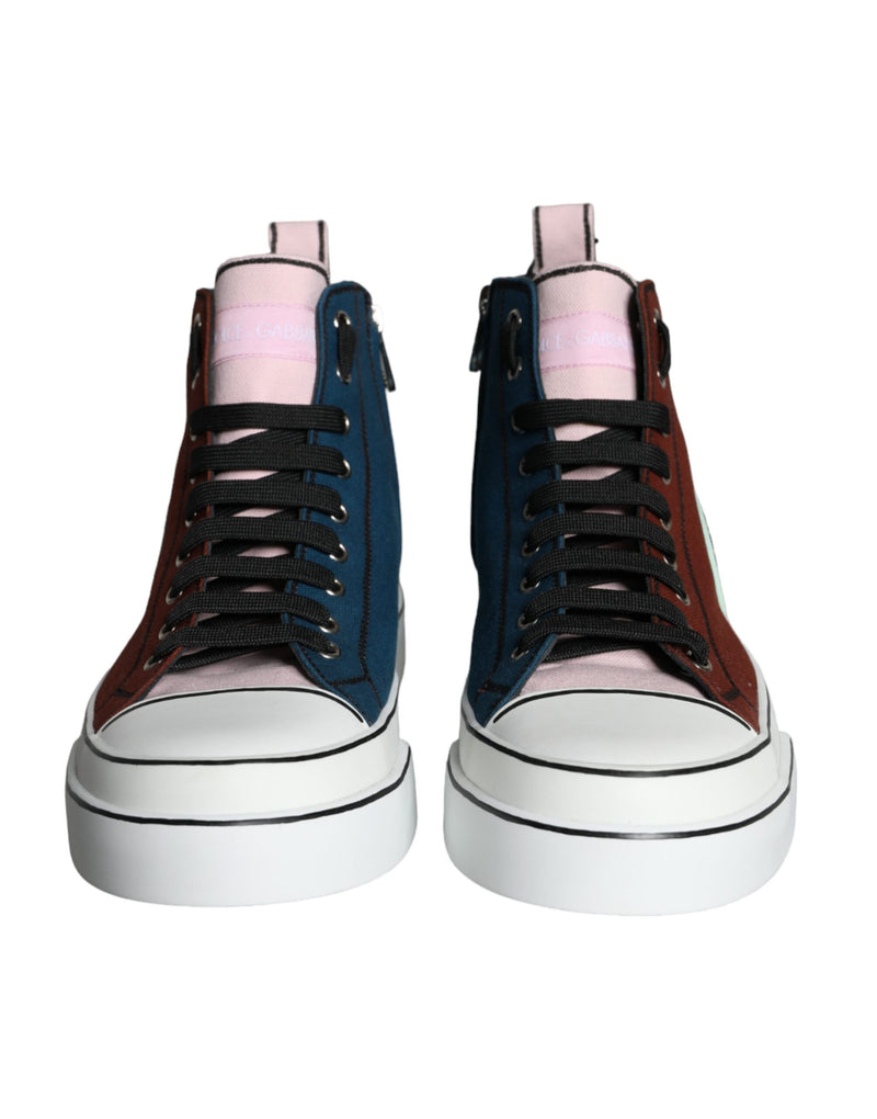 Dolce & Gabbana Multicolor Patchwork High Top Sneakers