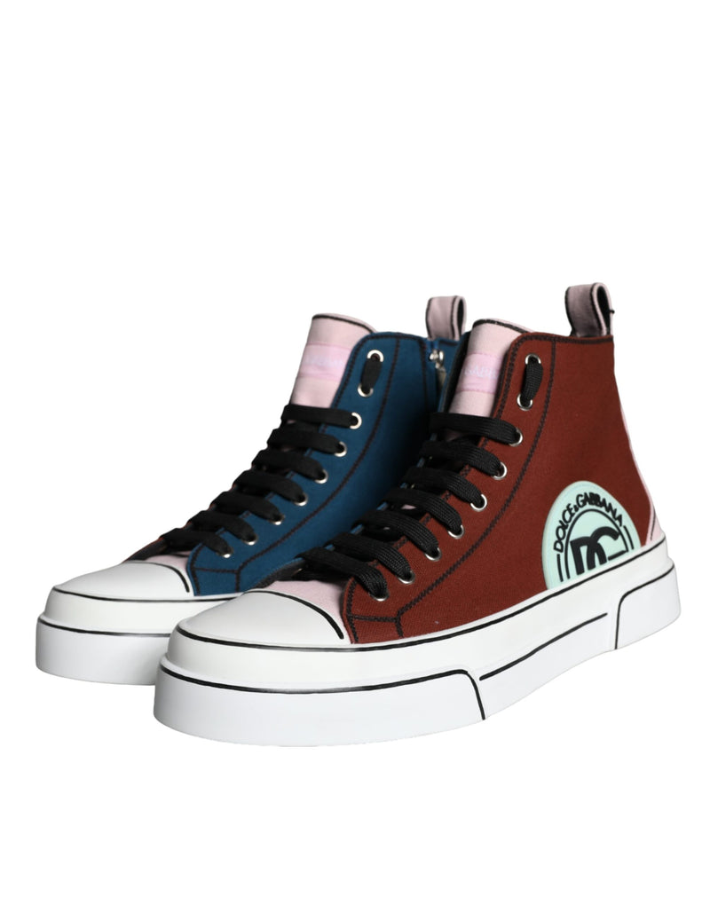 Dolce & Gabbana Multicolor Patchwork High Top Sneakers