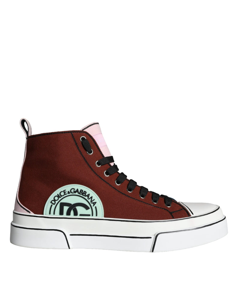 Dolce & Gabbana Multicolor Patchwork High Top Sneakers