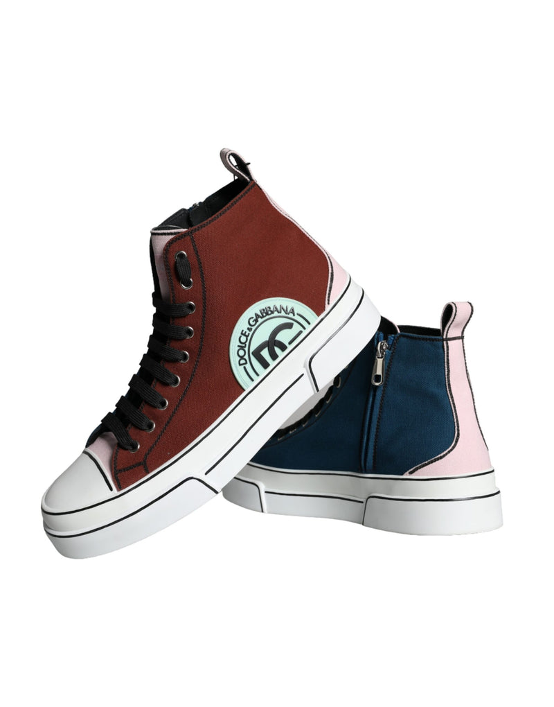 Dolce & Gabbana Multicolor Patchwork High Top Sneakers